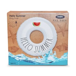 CocoNut Float Rae Dunn White Vinyl Inflatable Hello Summer Pool Float Tube