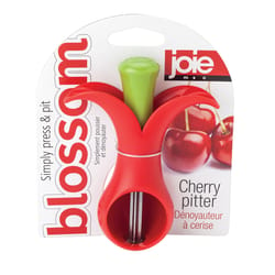 Joie Red/Green Plastic/Zinc Cherry Pitter plastic/zinc