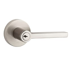 Baldwin Reserve Square Lever Satin Nickel Entry Lockset 2 in.