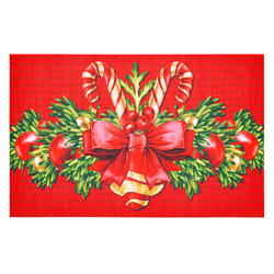 Modern Mat 20 in. W X 32 in. L Multi-Color Red Candy Canes Polyester Door Mat