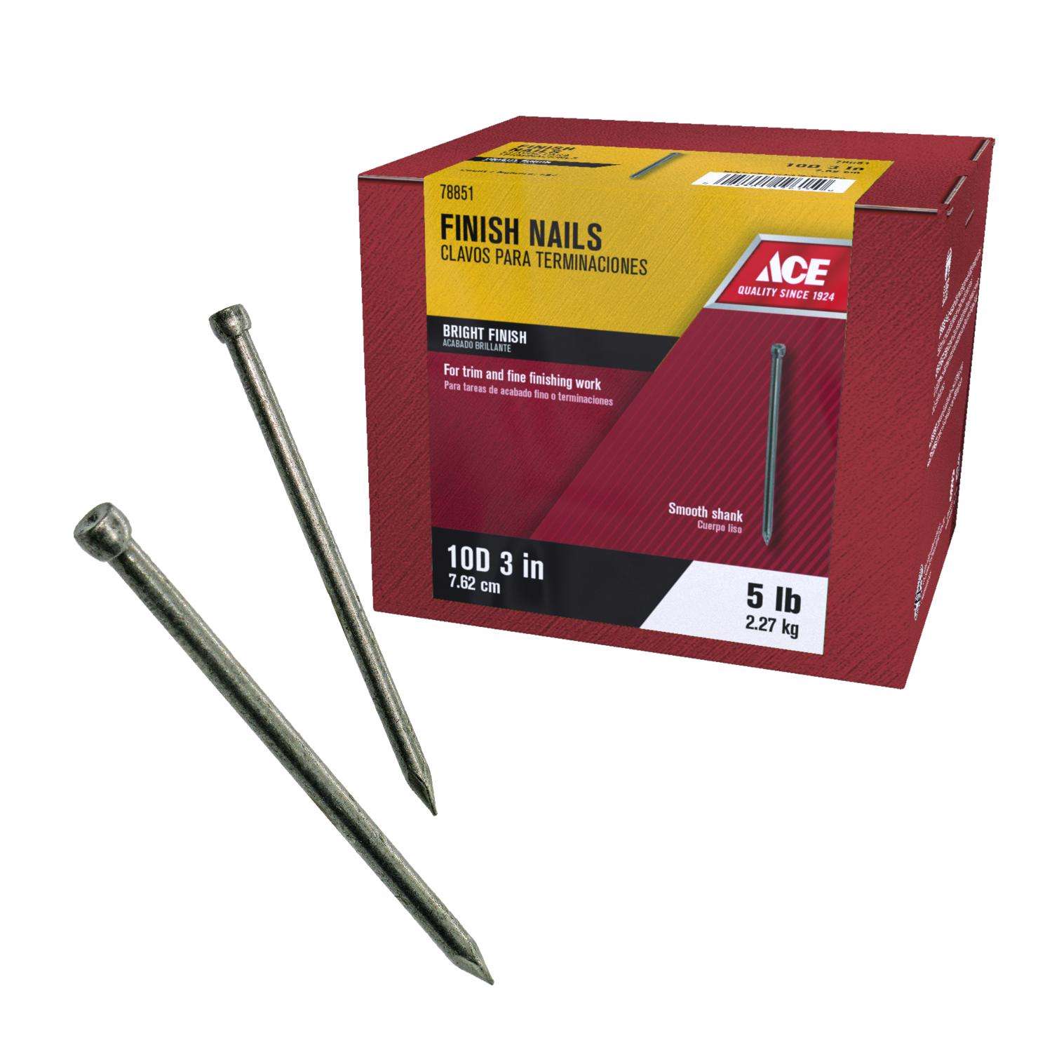 Ace 6D 2 in. Finishing Bright Steel Nail Countersunk Head 5 lb