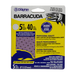 Blue Dolphin Barracuda 5 in. Aluminum Oxide Hook and Loop Sanding Disc 40 Grit Extra Coarse 5 pk