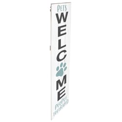 P Graham Dunn Multicolored Wood 47 in. H X 10.5 in. L X 0.75 in. W Pets Welcome People Tolerated Por