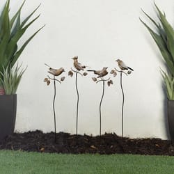 Alpine Bronze Metal 32 in. H X 9 in. L X 2 in. W Bird Outdoor Garden Stake