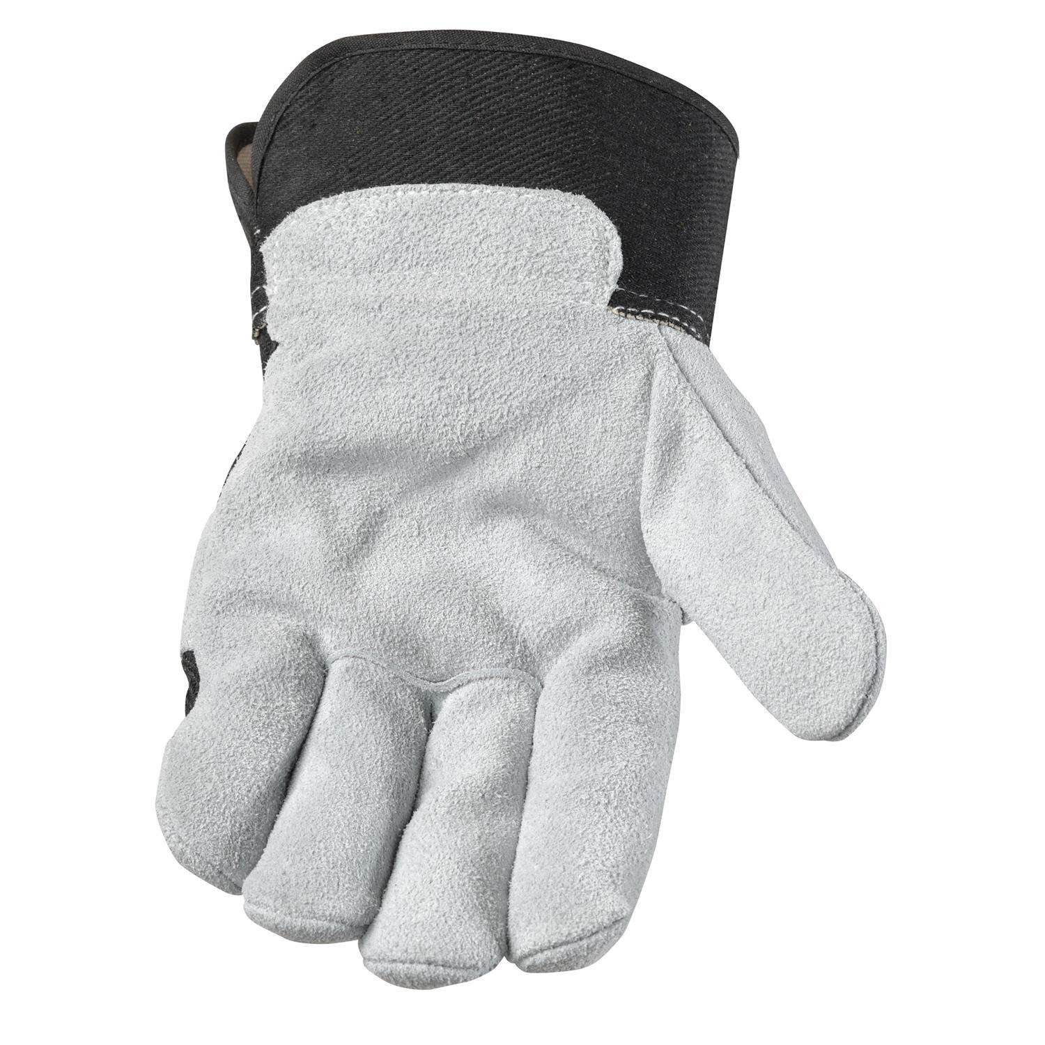 Boss Breathable Mesh Men's Indoor/Outdoor Synthetic Leather Mechanic Work  Gloves Black/Gray