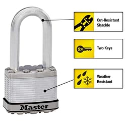 Master Lock 2 in. W Steel Dual Ball Bearing Locking Weather-Resistant Padlock