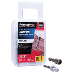 HILLMAN Power Pro No. 10 Ga. X 2 in. L Hex Drive Washer Head Coarse Roofing Screws