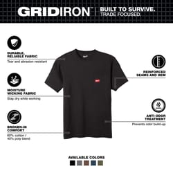 Milwaukee Gridiron M Short Sleeve Men's Round Neck Black Tee Shirt