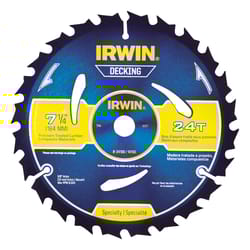 Irwin Marathon 7-1/4 in. D X 5/8 in. Carbide Circular Saw Blade 24 teeth 1 pk