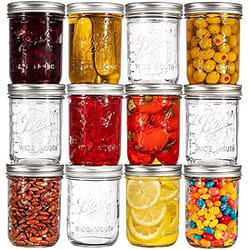 12 Pieces 32 oz Colored Mason Jars Glass Mason Jars with Lids Glass Wide  Mouth Canning Jar Mason Jars NOT Allowed Dishwasher (Cute Colors)
