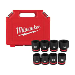 Milwaukee Shockwave 3/4 in. drive Metric 6 Point Standard Impact Rated Impact Socket Set 8 pc