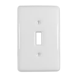 Amerelle Metro White 1 gang Stamped Steel Toggle Wall Plate 1 pk