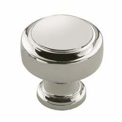 Amerock Highland Ridge Collection Round Cabinet Knob 1-3/16 in. D 1-1/4 in. Polished Nickel 1 pk