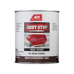 Ace Rust Stop Indoor/Outdoor Gloss Leather Brown Oil-Based Enamel Rust Prevention Paint 1 qt