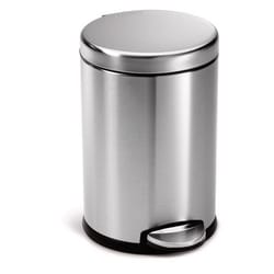 Simplehuman 4.5 L Silver Stainless Steel Mini Round Step Wastebasket