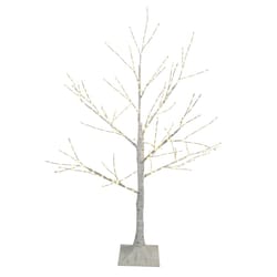 Holiday Bright Lights LED Warm White Lighted Birch Tree 42 in. Yard Decor