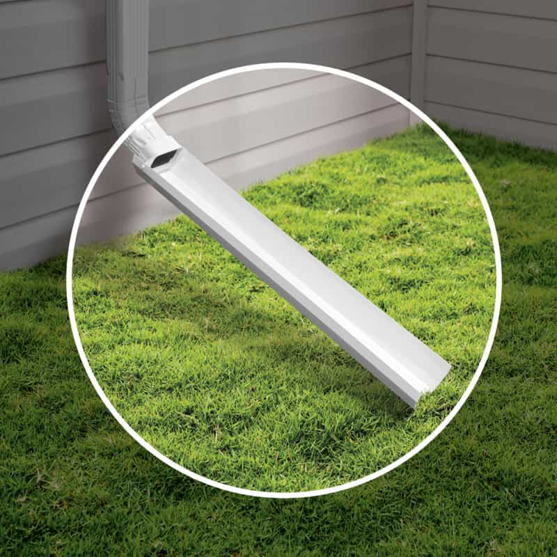 Amerimax 2 in. H x 3 in. W x 30 in. L White Vinyl Downspout Extension