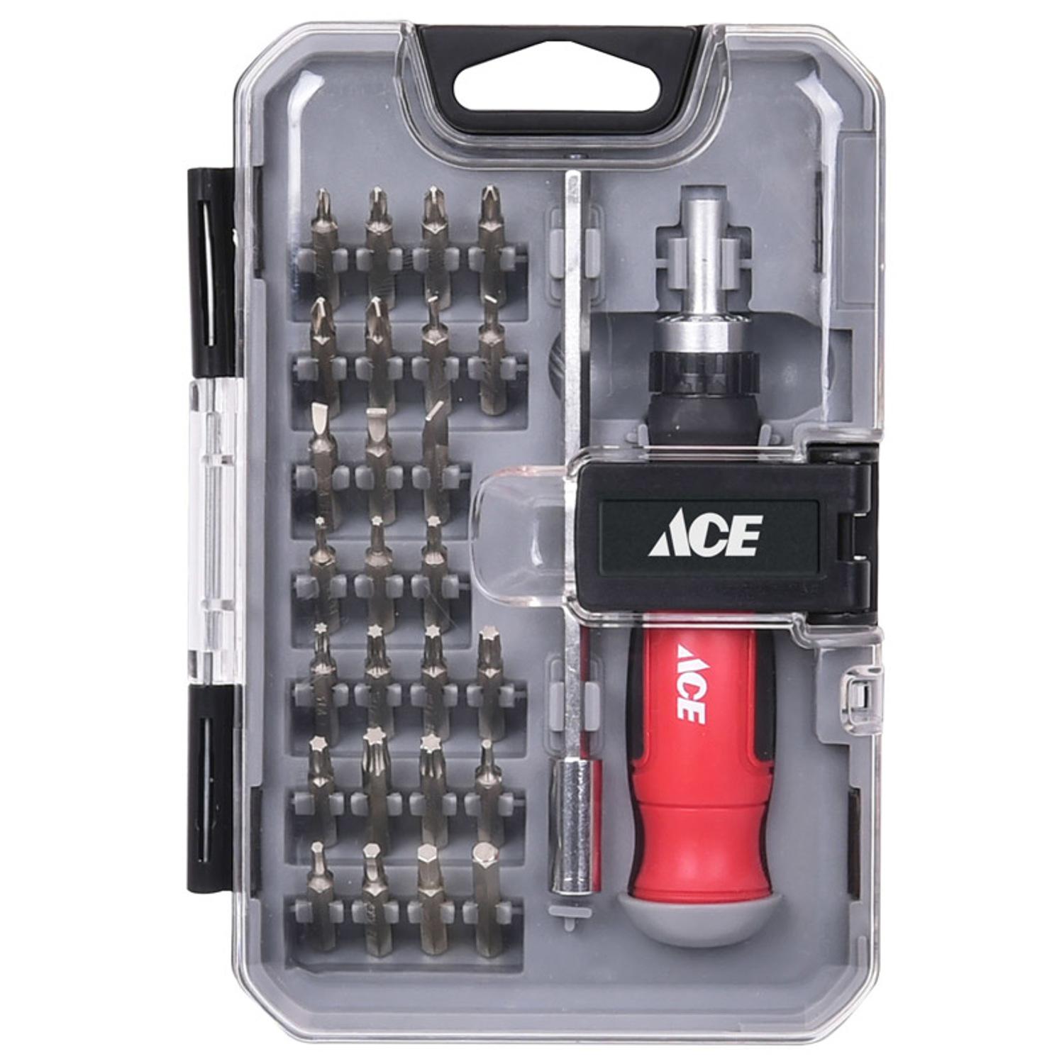 Ace 10 PC Carbon Steel Combination Pliers and Wrench Set