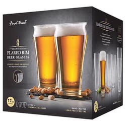 Final Touch 17 oz Clear Crystal Beer Glass Gift Set