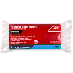 Ace 9 ft. W X 12 ft. L X 3 mil Plastic Drop Cloth 1 pk