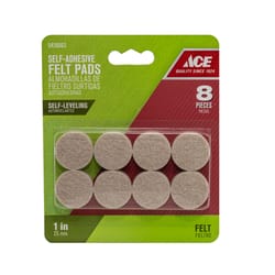 Ace Felt Self Adhesive Pad Brown Round 1 in. W 8 pk