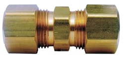 JMF Company 1/4 in. Compression 1/4 in. D Compression Yellow Brass Union