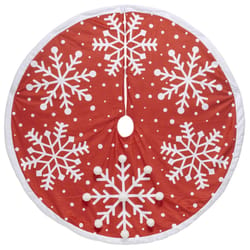 Dyno Red/White Large Snowflake Printed Tree Skirt