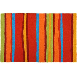 Jellybean 20 in. W X 30 in. L Multi-Color Fiesta Stripes Polyester Accent Rug