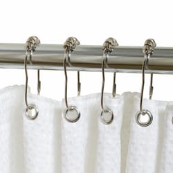 Zenna Home Chrome Silver Metal Shower Curtain Rings 12 pk