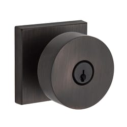 Baldwin Reserve Contemporary Knob Venetian Bronze Entry Lockset 2 in.