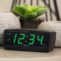 La Crosse Equity 2 in. Black Alarm Clock LED Plug-In