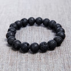 Mad Man Mens Parker Lava Rock Black Bracelet Stone Water Resistant