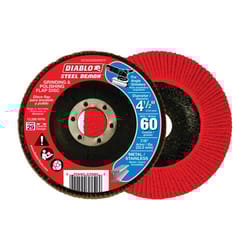 Diablo Steel Demon 4-1/2 in. D X 7/8 in. Zirconia Flap Disc 60 Grit 1 pk