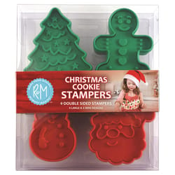 R&M International Corp Green/Red Plastic Cookie Stamp