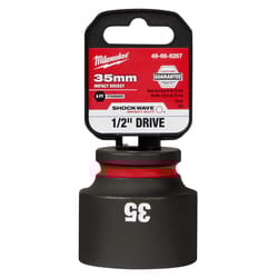 Milwaukee SHOCKWAVE 35 mm X 1/2 in. drive Metric/SAE 6 Point Standard Impact Socket 1 pc