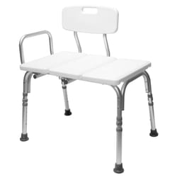 Carex Health Brands White Bath/Shower Seat Aluminum/Plastic 23 in. H X 31 in. L