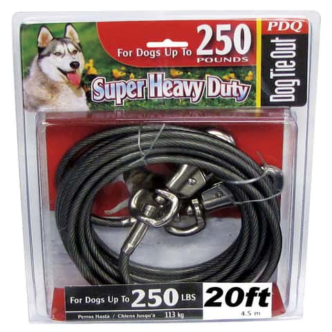 PDQ Silver Tie Out Vinyl Coated Cable Dog Tie Out X Large Mfr Q682000099 Ace Hardware