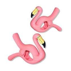 O2Cool Flamingo Beach Cair Towel Clips 2 pk