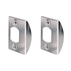 Prime-Line 2.25 in. H X 1.07 in. L Chrome Steel Latch Strike Plate