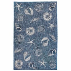 Liora Manne Carmel 3.25 W X 4.92 L Navy Blue Casual Polypropylene Accent Rug