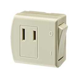 Leviton 13 amps Double Pole Plug-In Switch Tap Ivory 1 pk