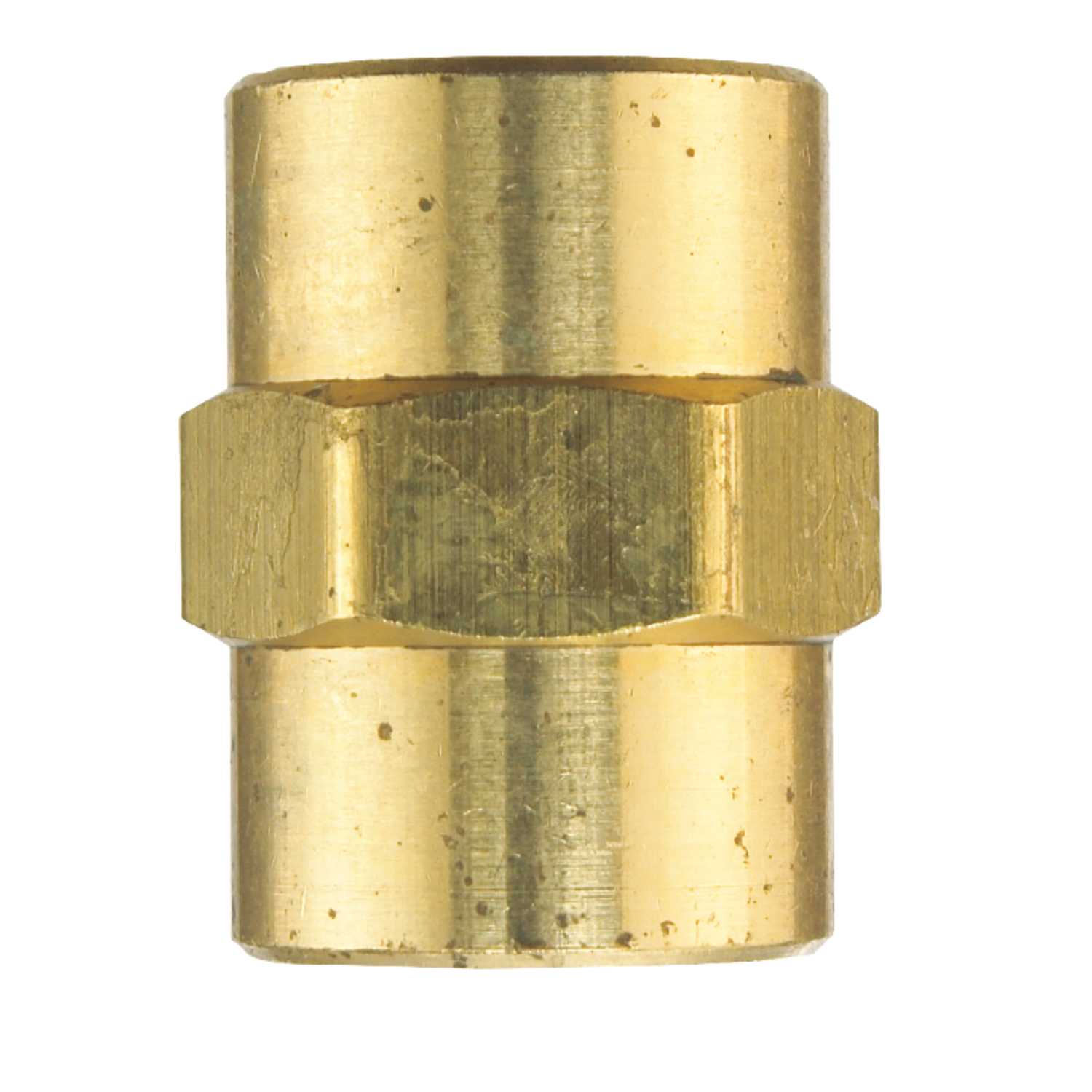 JMF 1/8 in. FPT x 1/8 in. Dia. FPT Yellow Brass Coupling - Ace Hardware