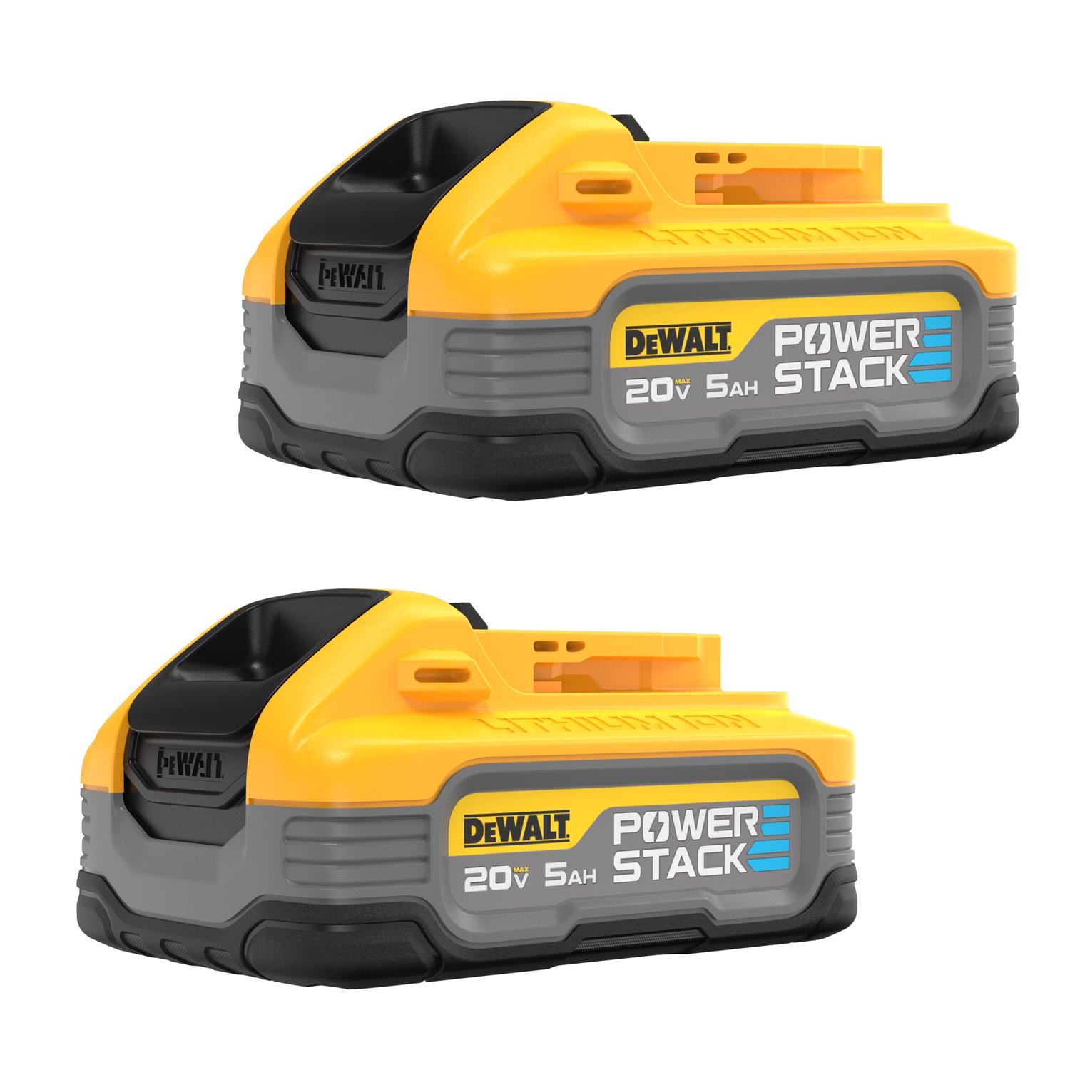 DeWalt 20V MAX Power Stack DCBP520-2 5 Ah Lithium-Ion Battery 2 pc ...