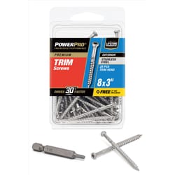 HILLMAN Power Pro No. 8 X 3 in. L Star Coarse Trim Screws 25 pk