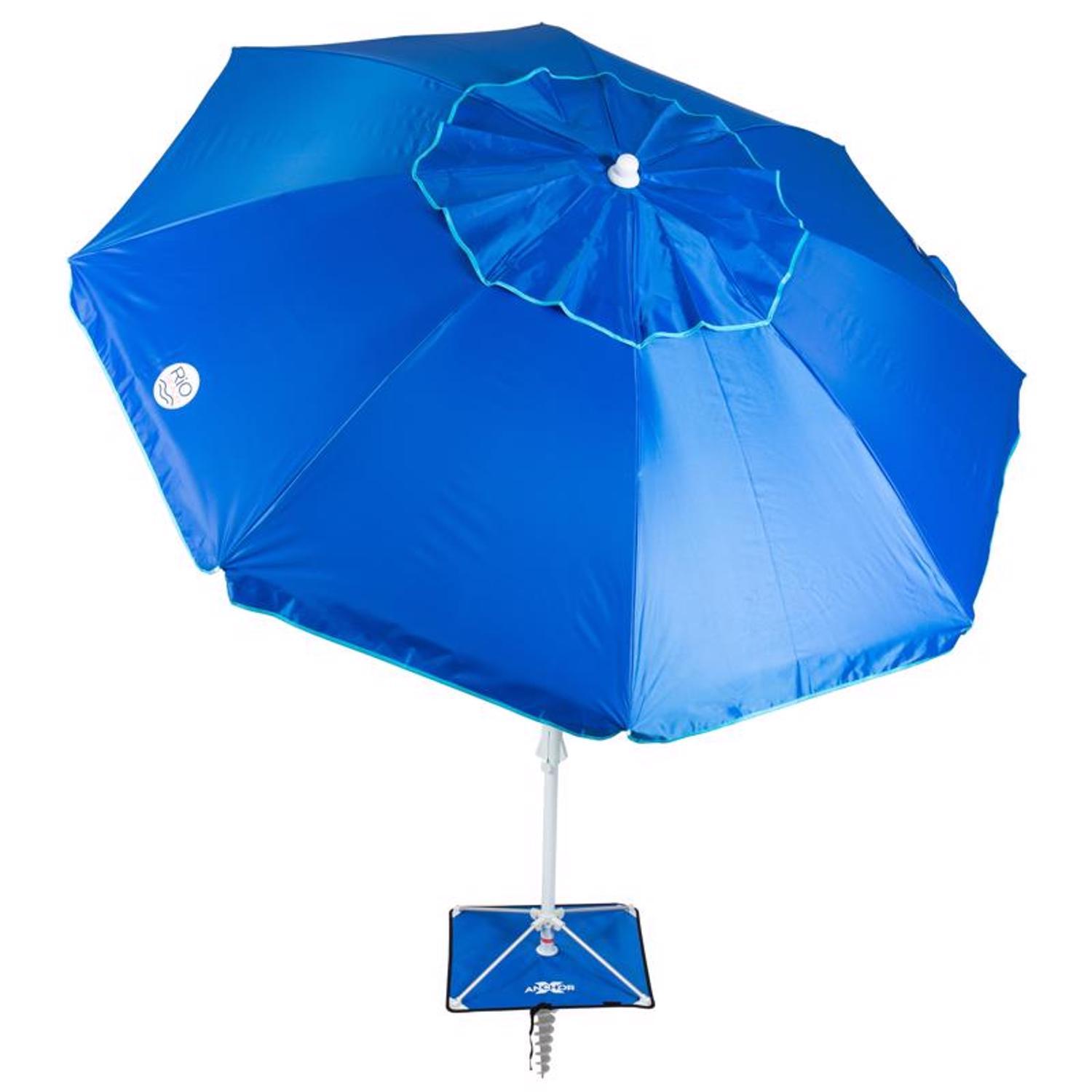Rio 84 in. Tiltable Blue Beach Umbrella Mfr# UB77SAX-46PDQ6