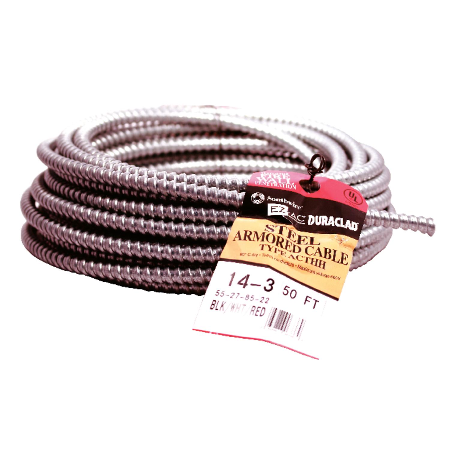 Southwire 50 ft. 14/3 Solid Steel Armored AC Cable Uae Electronic uaeelectronic.com