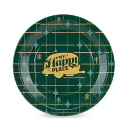 Camco Life is Better at the Campsite Green Paper Green Grid Plate 25 ct