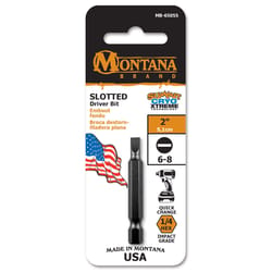 Montana Brand Slotted 6 - 8 X 2 in. L Driver Bit Steel 1 pk