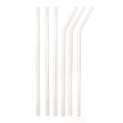 Kikkerland Clear Glass Reusable Straws