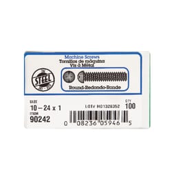 HILLMAN No. 10-24 Ga. X 1 in. L Combination Round Head Zinc-Plated Steel Machine Screws 100 pk